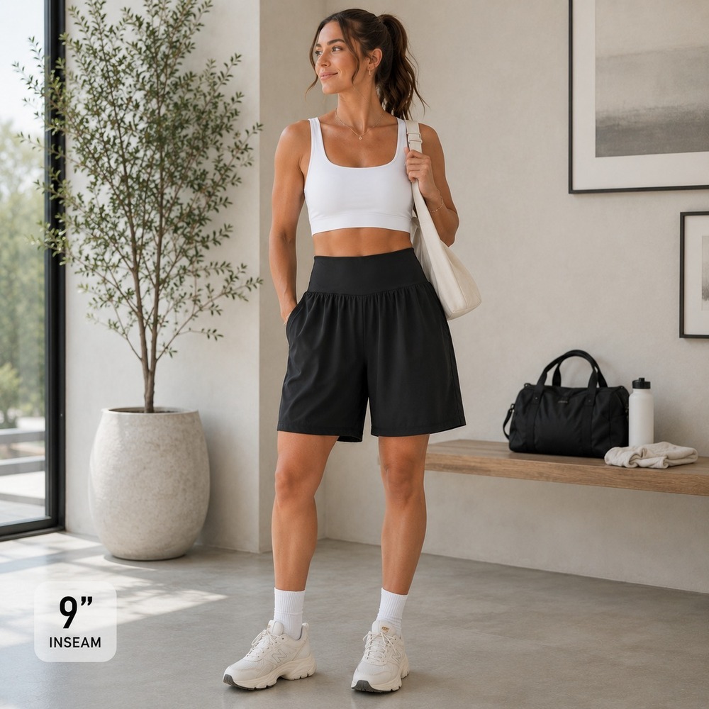 New Halara SoftlyZero Airy 2-in-1 InstantCool Yoga Shorts Sz S Black Athletic